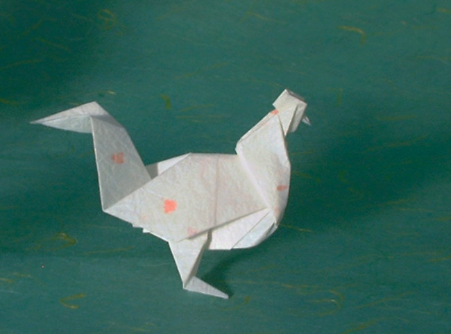 Origami Hen by Akira Yoshizawa folded by Gilad Aharoni