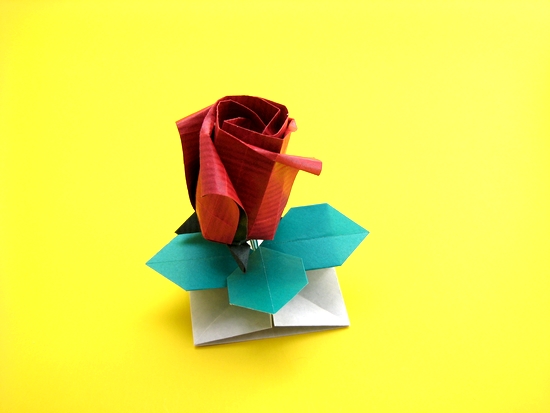 Origami Rose base by Toshikazu Kawasaki folded by Gilad Aharoni