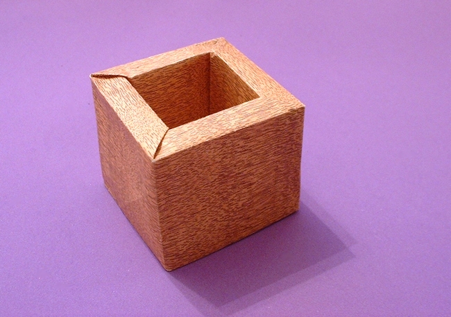 Origami Square Masu box by David Brill folded by Gilad Aharoni