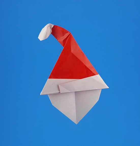 Origami Santa Claus face 2 by Alfredo Giunta folded by Gilad Aharoni