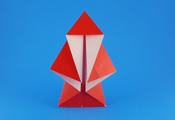Origami Santa Claus and tree by Francesco Miglionico folded by Gilad Aharoni