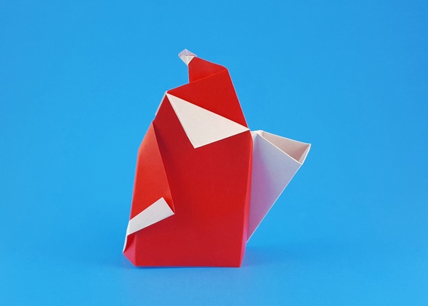 Origami Santa Claus 3 by Francesco Miglionico folded by Gilad Aharoni