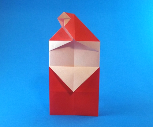 Origami Santa Claus card by Ryo Aoki folded by Gilad Aharoni