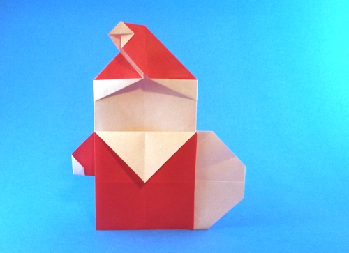 Origami Santa Claus with sack by Ryo Aoki folded by Gilad Aharoni