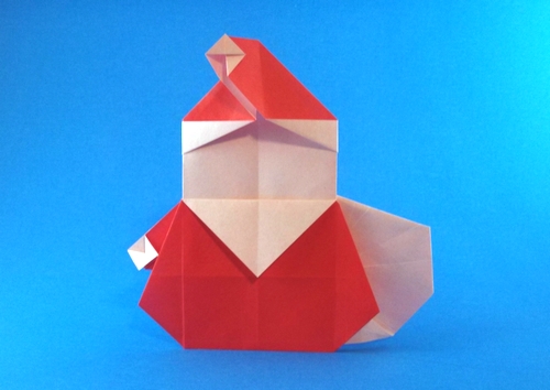 Origami Santa Claus - stout with sack by Ryo Aoki folded by Gilad Aharoni