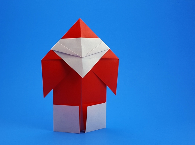Origami Santa Claus by Asahi Isamu folded by Gilad Aharoni