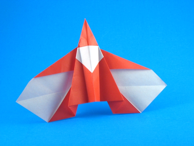 Origami Santa - flying by Sy Chen folded by Gilad Aharoni
