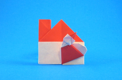 Origami Santa Claus has come to my house by Enomoto Nobuyoshi folded by Gilad Aharoni