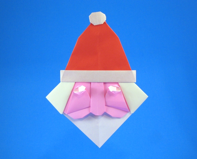 Origami Santa Claus head by Alfredo Giunta folded by Gilad Aharoni