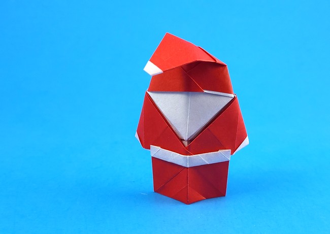 Origami Santa Claus by Kingsley Hwang folded by Gilad Aharoni