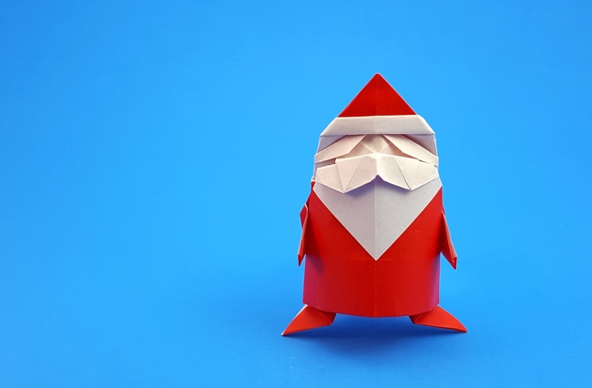 Origami Santa Claus by Ishibashi Hideo folded by Gilad Aharoni