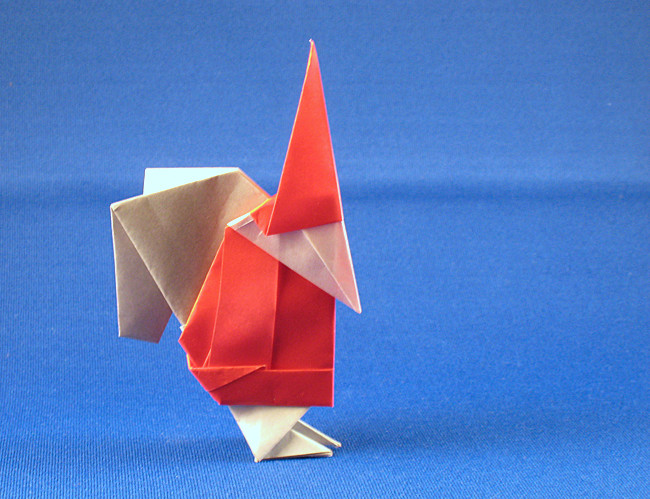 Origami Santa Claus by Kunihiko Kasahara folded by Gilad Aharoni