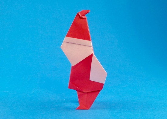 Origami Santa Claus by Kunihiko Kasahara folded by Gilad Aharoni