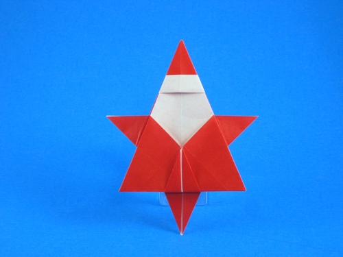 Origami Santa Claus by Kawate Ayako folded by Gilad Aharoni