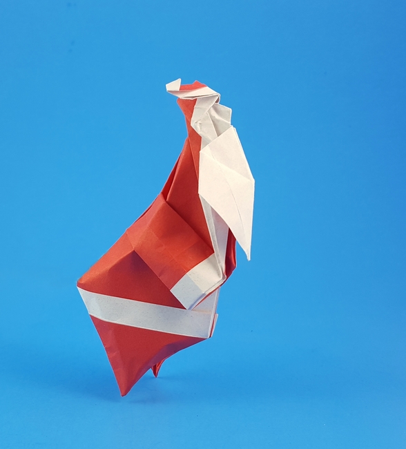 Origami Santa Claus by Kamei Kohe folded by Gilad Aharoni
