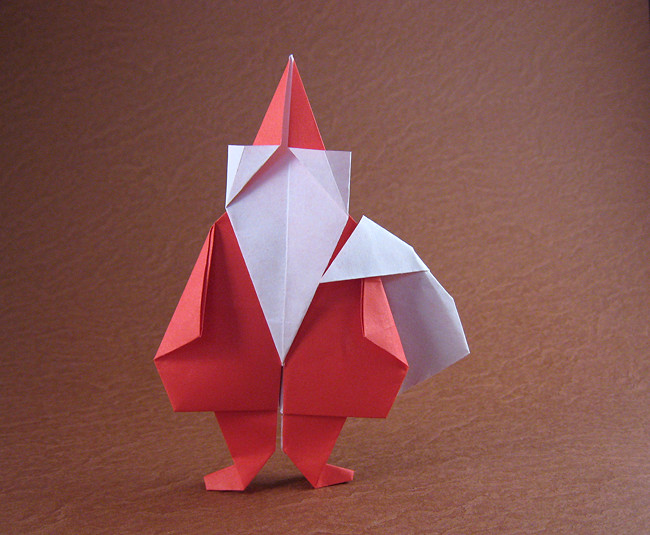 Origami Santa Claus by Jun Maekawa folded by Gilad Aharoni
