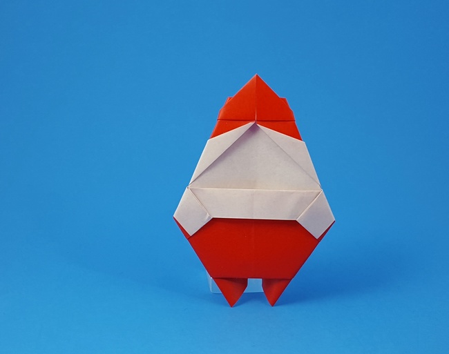 Origami Santa with a pocket by Futawatari Masako folded by Gilad Aharoni