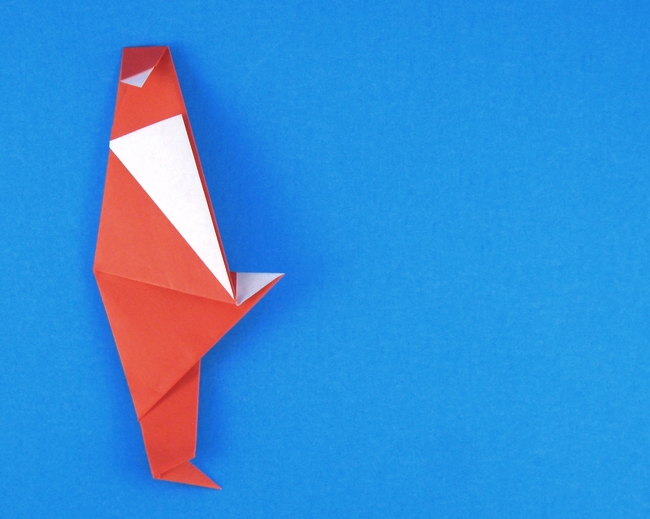 Origami Santa Claus and chimney by Francesco Miglionico folded by Gilad Aharoni
