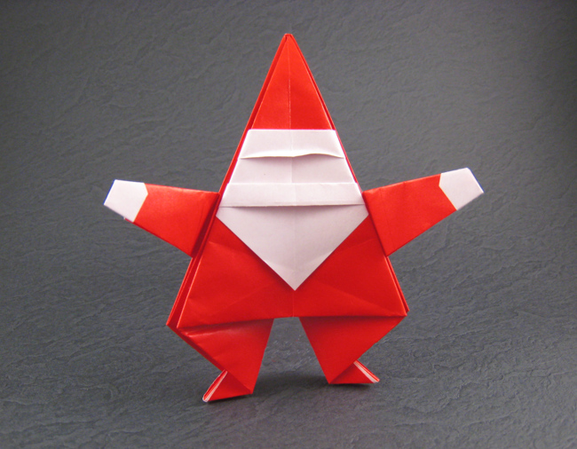 Origami Santa Claus by Linda Mihara folded by Gilad Aharoni