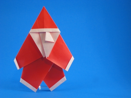 Origami Santa Claus by Yoshihide Momotani folded by Gilad Aharoni