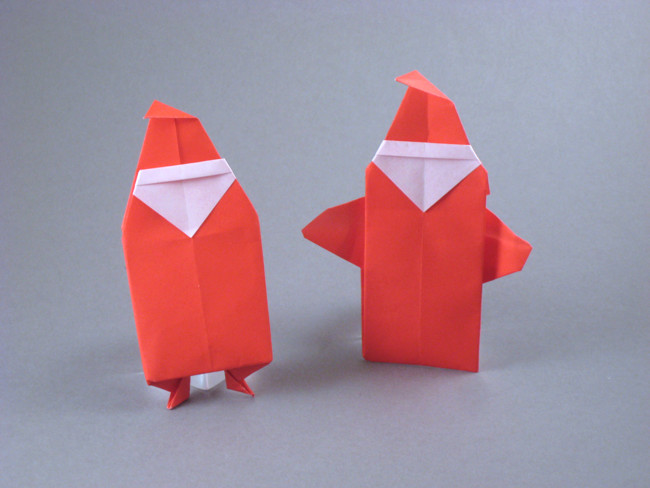 Origami Santa ornament puppet by Anita F. Barbour folded by Gilad Aharoni
