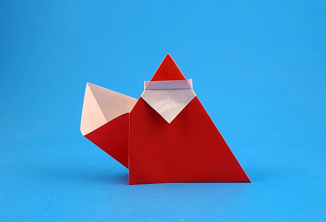 Origami Santa Claus with bag by Bernie Peyton folded by Gilad Aharoni
