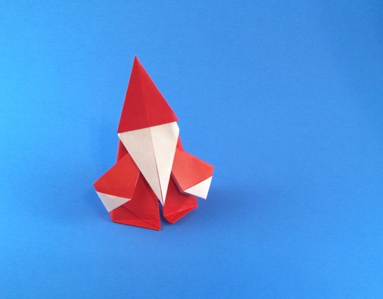 Origami Santa Claus by Toshie Takahama folded by Gilad Aharoni