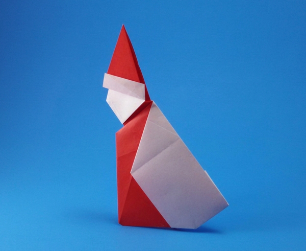 Origami Santa Claus by Mineo Shotaro folded by Gilad Aharoni