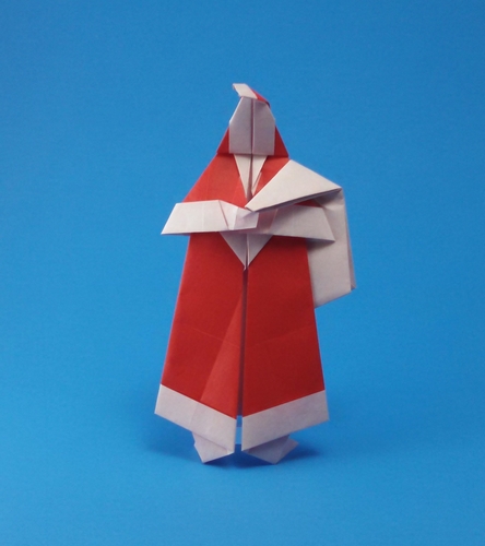 Origami Santa and his sack by John Smith folded by Gilad Aharoni