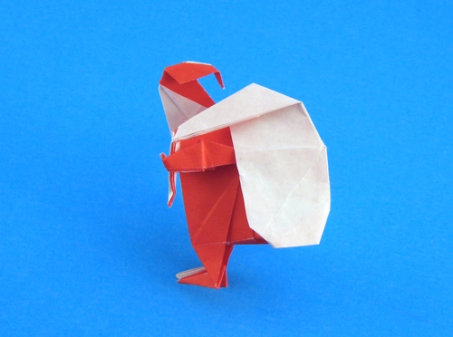 Origami Santa Claus with sack by Torimoto Norio folded by Gilad Aharoni