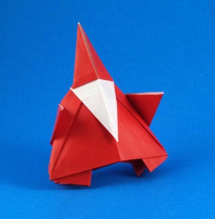 Origami Santa Claus by Tsuda Yoshio folded by Gilad Aharoni