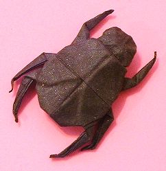 Origami Scarab beetle by Alfredo Giunta folded by Gilad Aharoni