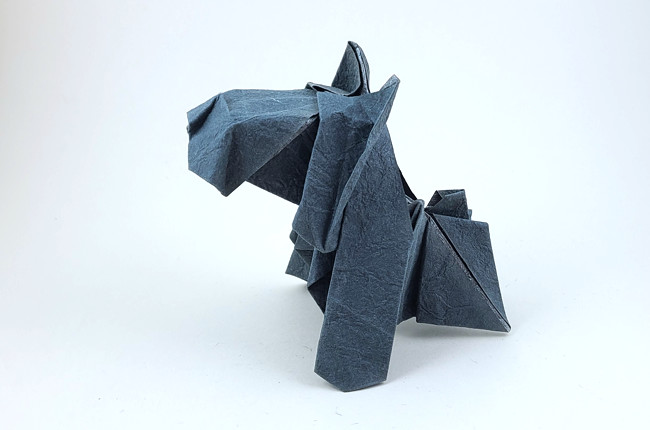 Origami Miniature schnauzer by Imai Yudai folded by Gilad Aharoni