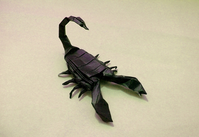 Origami Scorpion by Lionel Albertino folded by Gilad Aharoni