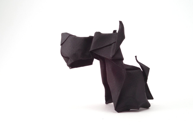 Origami Scottish terrier by Hoang Tien Quyet folded by Gilad Aharoni