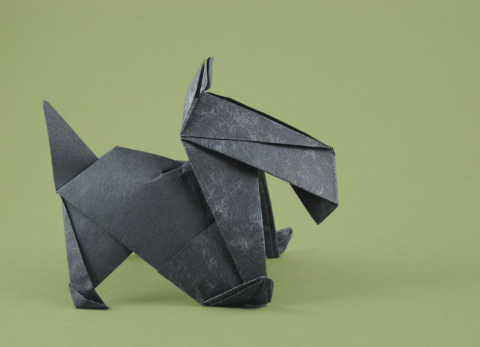 Origami Scottie dog by Stephen Weiss folded by Gilad Aharoni