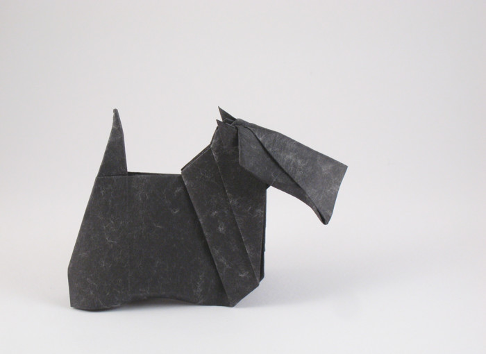 Origami Scottish Terrier by Makoto Yamaguchi folded by Gilad Aharoni