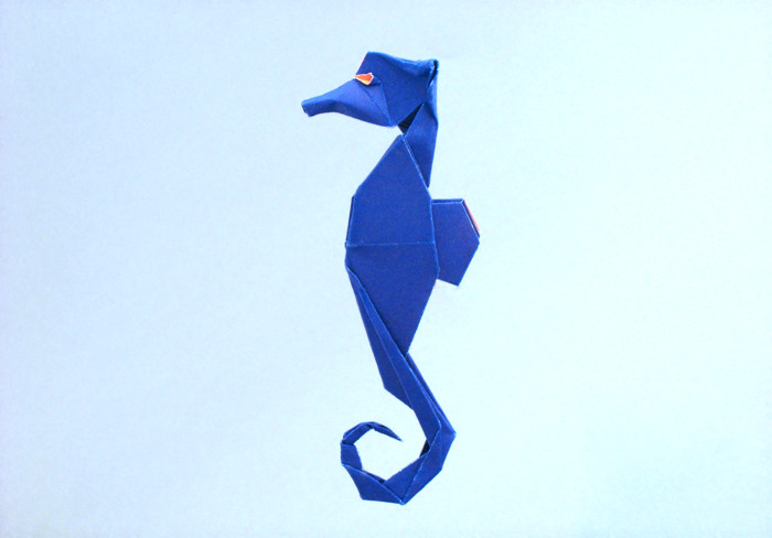 Origami Seahorse by Katrin and Yuri Shumakov folded by Gilad Aharoni