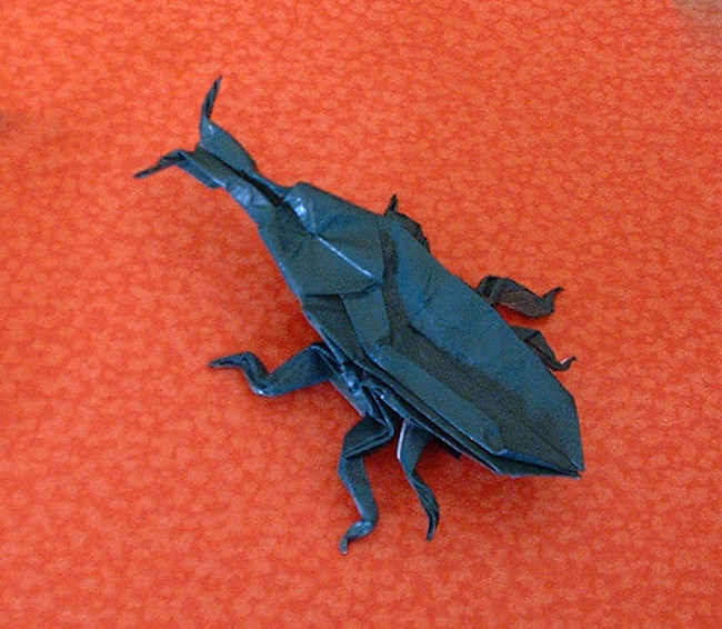 Origami Long necked seed bug by Robert J. Lang folded by Gilad Aharoni