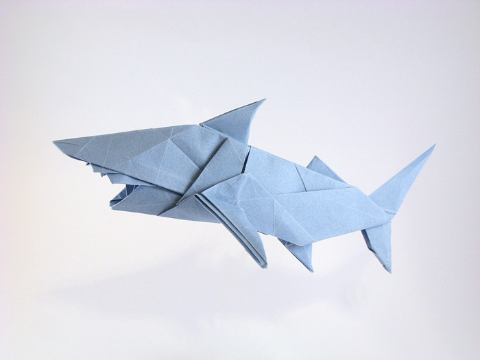 Origami Shark by Miyajima Noboru folded by Gilad Aharoni