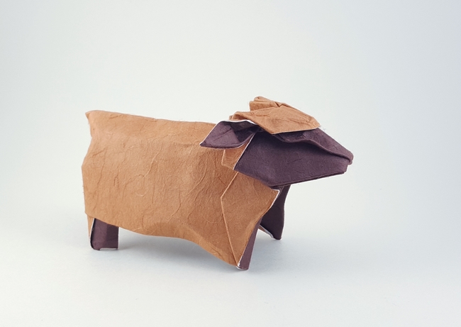 Origami Sheep by Zhen-Ming Huang folded by Gilad Aharoni