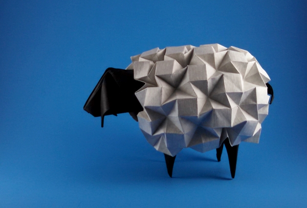 Origami Sheep by Beth Johnson folded by Gilad Aharoni