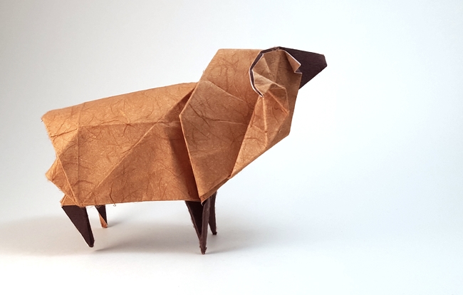 Origami Sheep by Fumiaki Kawahata folded by Gilad Aharoni