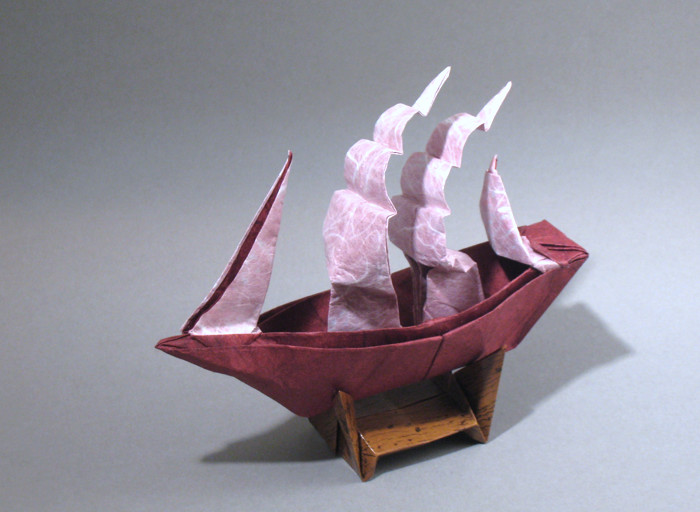 Origami Full-rigged Ship by Patricia Crawford folded by Gilad Aharoni