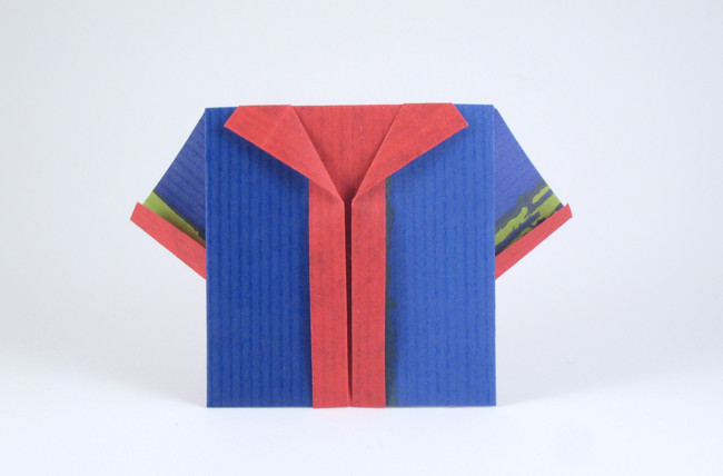 Origami Shirt with trim by Gay Merrill Gross folded by Gilad Aharoni