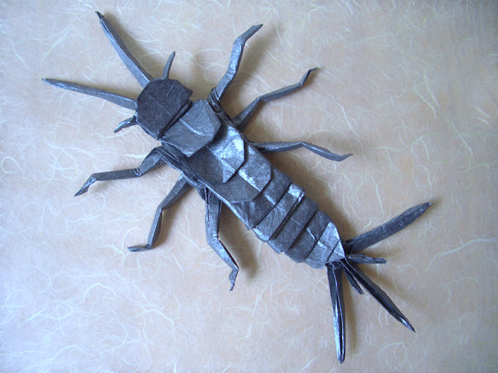 Origami Silverfish by Robert J. Lang folded by Gilad Aharoni