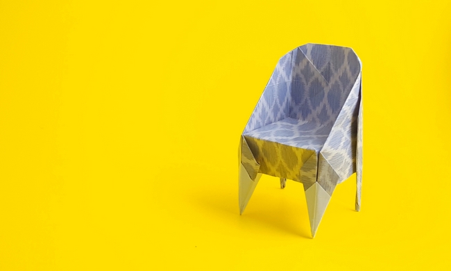 Origami Slipper chair by Mark Bolitho folded by Gilad Aharoni