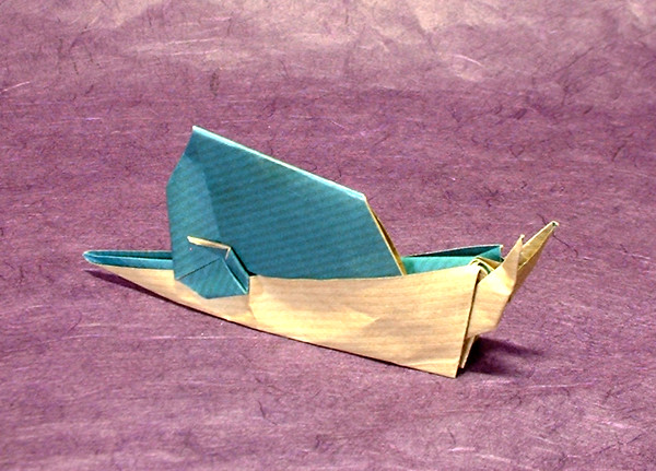 Origami Snail by Robert J. Lang folded by Gilad Aharoni