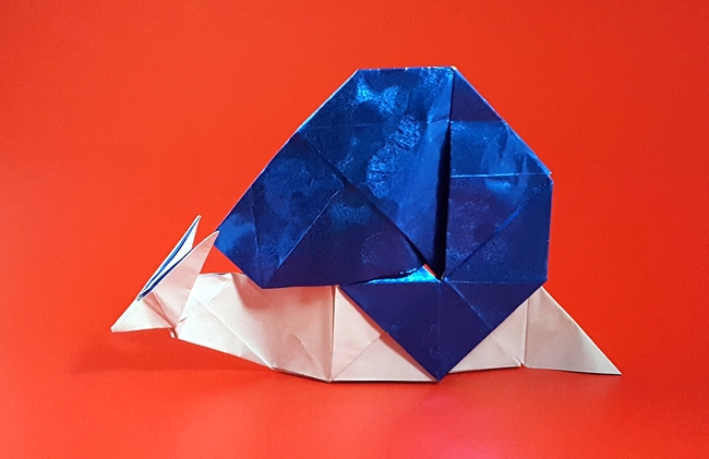 Origami Snail by Jun Maekawa folded by Gilad Aharoni