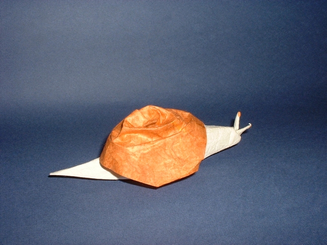 Origami Snail by Akira Yoshizawa folded by Gilad Aharoni